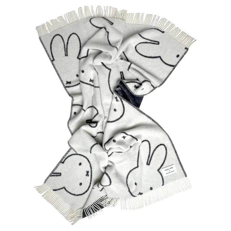 Decke Miffy Schwarz-Weiß