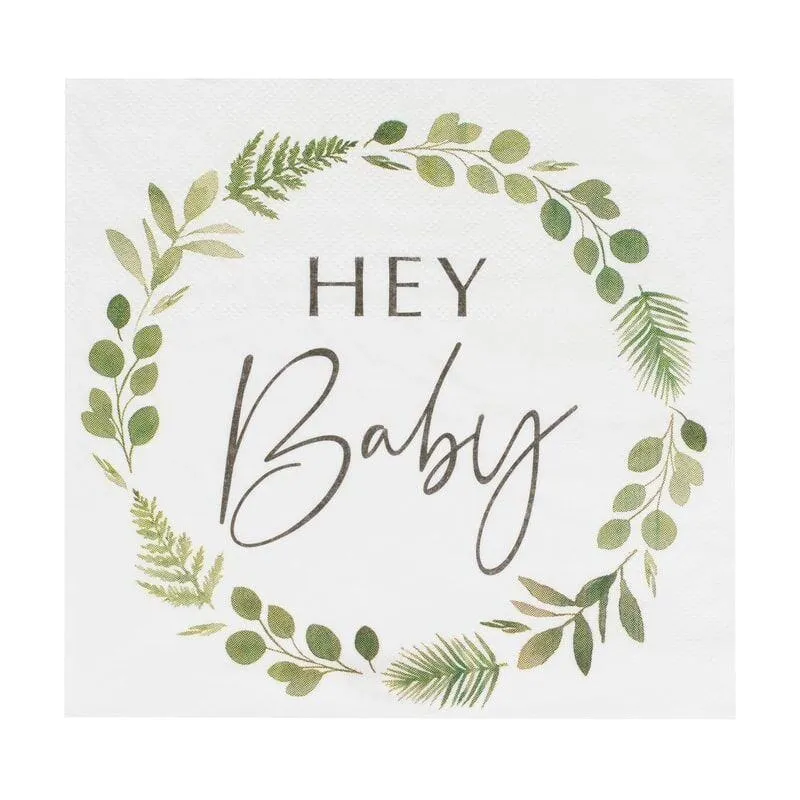 Baby Shower Servietten Hey Baby (16 Stück)