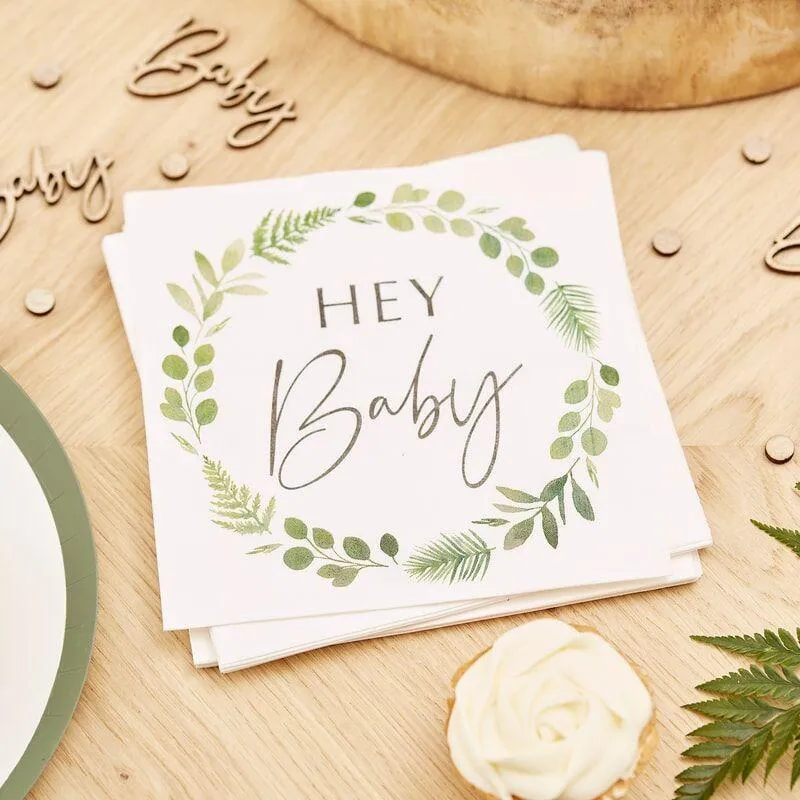 Baby Shower Servietten Hey Baby (16 Stück)