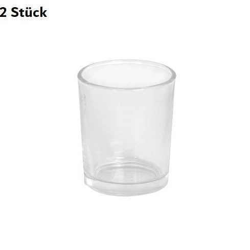 2x Votiveglas KLAR Teelichtgläser Glas 5,5x6,5 cm Teelichthalter Kerzenhalter