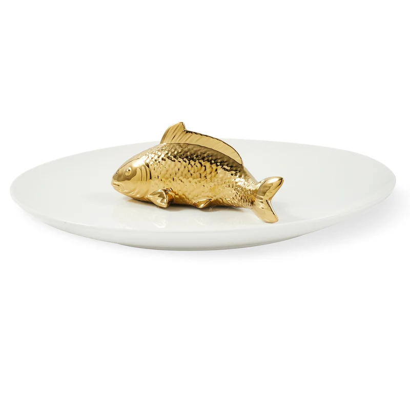 Deko-Teller „Fish Plate“ mit goldenem Koi