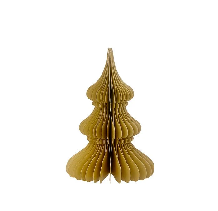Tannenbaum aus Papier Honeycomb Tree Noble 20cm Ochre - Bungalow DK