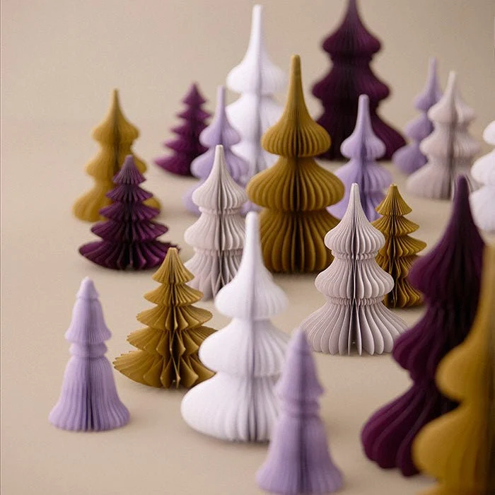 Tannenbaum aus Papier Honeycomb Tree Noble 20cm Ochre - Bungalow DK