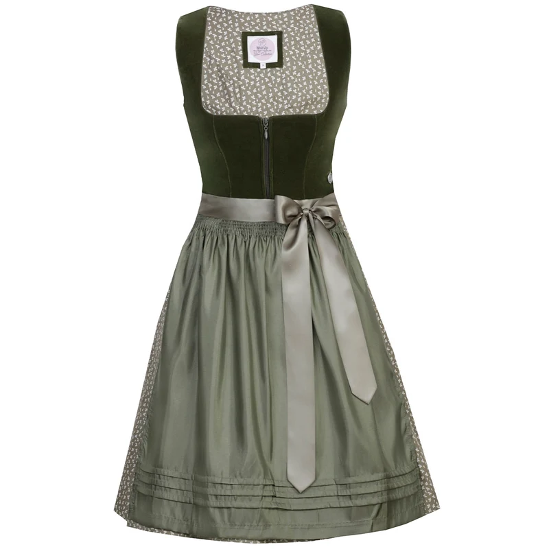 MarJo Dirndl Clara Dunkelgrün/Moos Samt 58cm