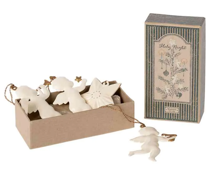 Maileg Anhänger Engel Stern 4er Set | O HOLY NIGHT | Baumschmuck Advent