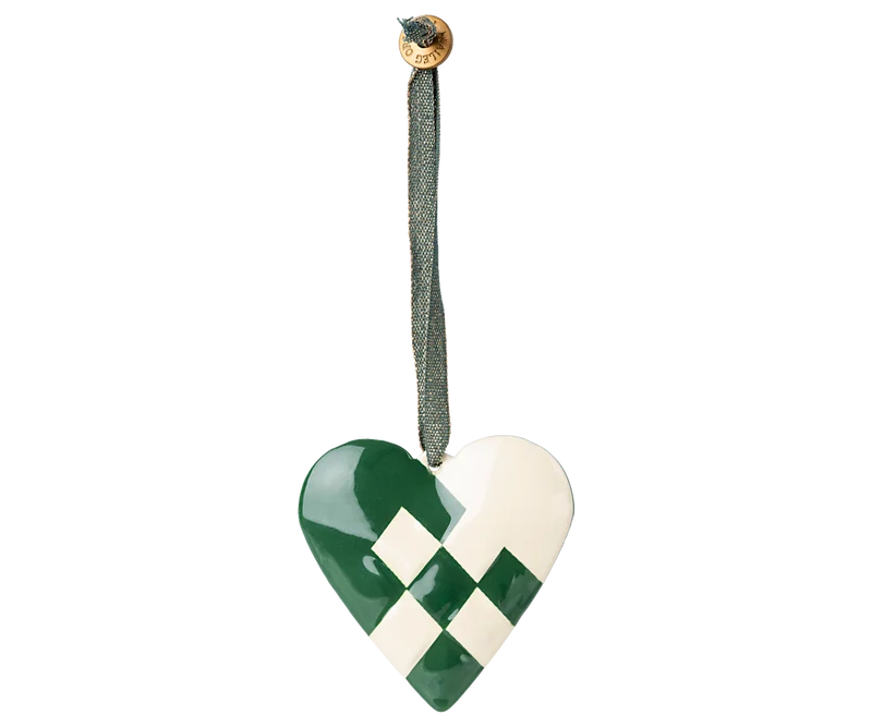 Maileg HERZ Metallornament dunkelgrün Anhänger ca. 6 cm Baumschmuck Advent