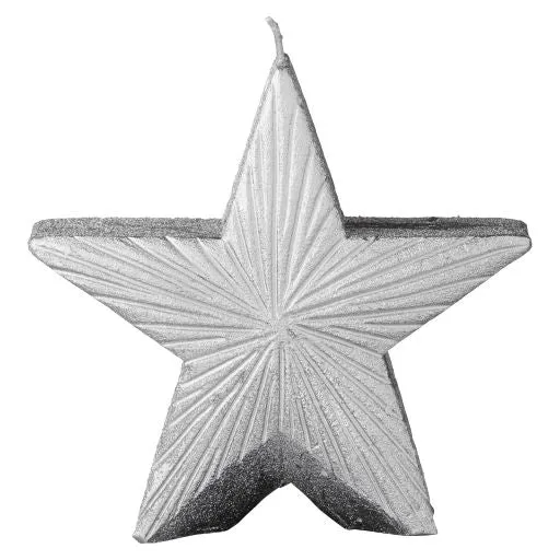 Lene Bjerre Kerze STERN ☆ Deko-Kerze NORDIC 11,5 cm silber Weihnachten