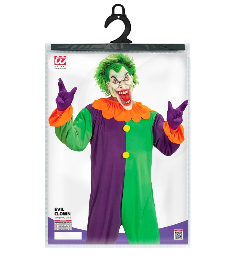 Böser Clown Kostüm "Evil" für Erwachsene | Mehrfarbig