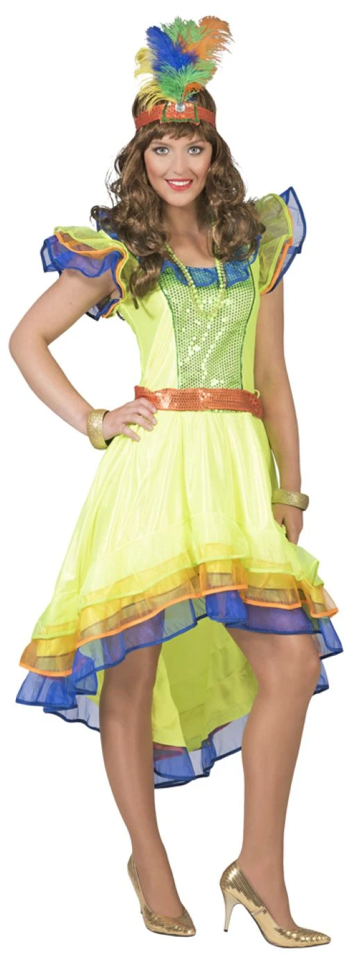 Brasilianerin Kostüm "Leticia" für Damen - Buntes Samba Party Tanzkleid