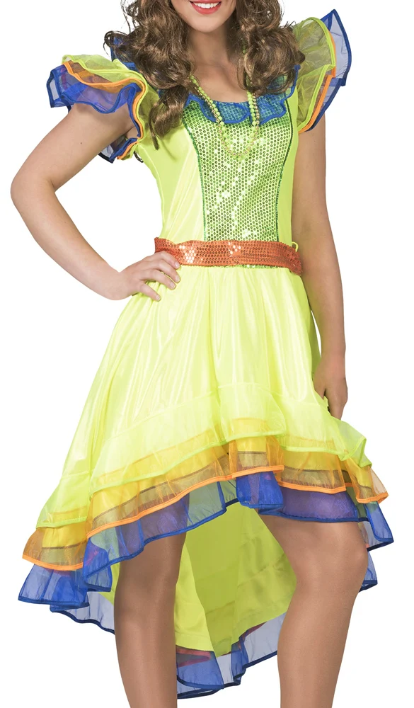 Brasilianerin Kostüm "Leticia" für Damen - Buntes Samba Party Tanzkleid