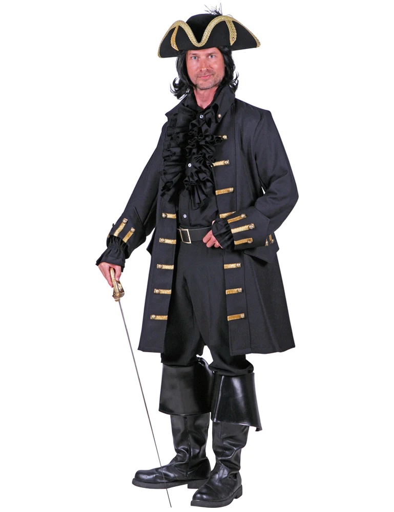 Piraten Kostüm Jacke "James Alday" für Herren - Schwarz
