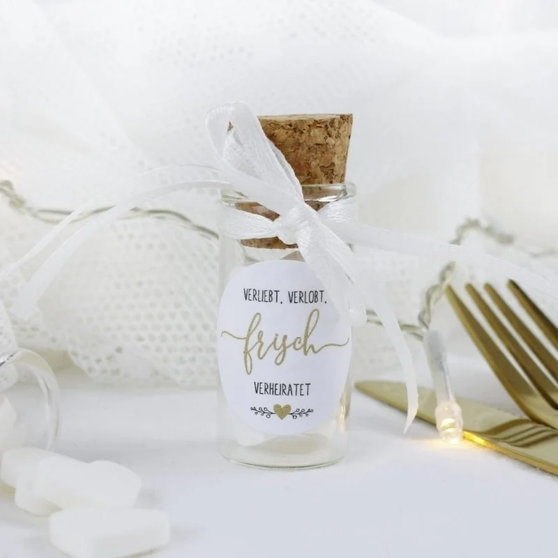 Gastgeschenk Set Frisch verheiratet gold (für 48 Gäste)