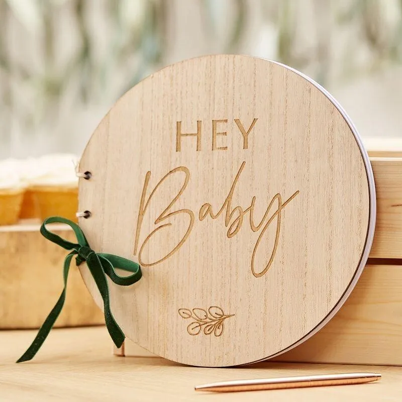 Holz Gästebuch Hey Baby