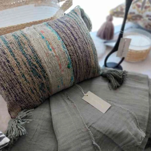 Bloomingville Kissen gewebt JIAN mit Füllung 35x25 cm | Cozy Living