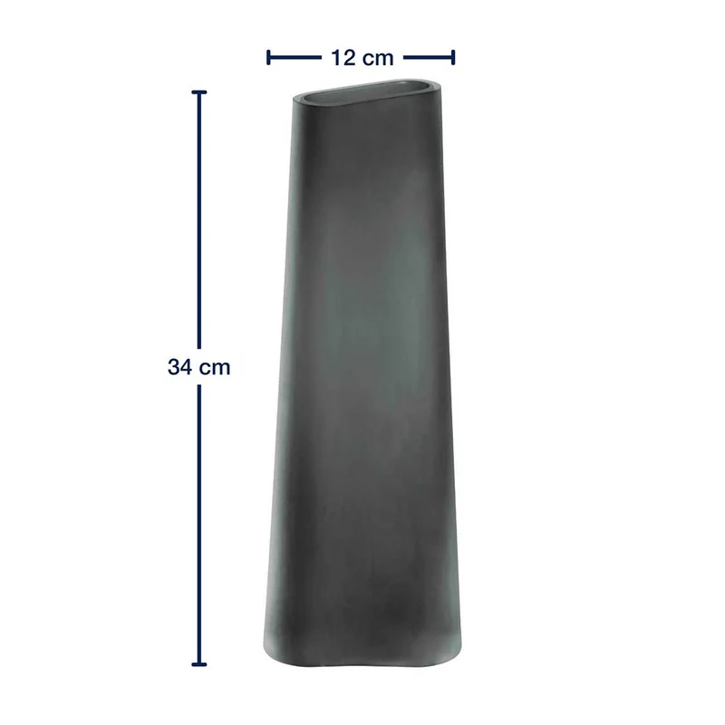 Vase TURNO 34 cm grau satiniert