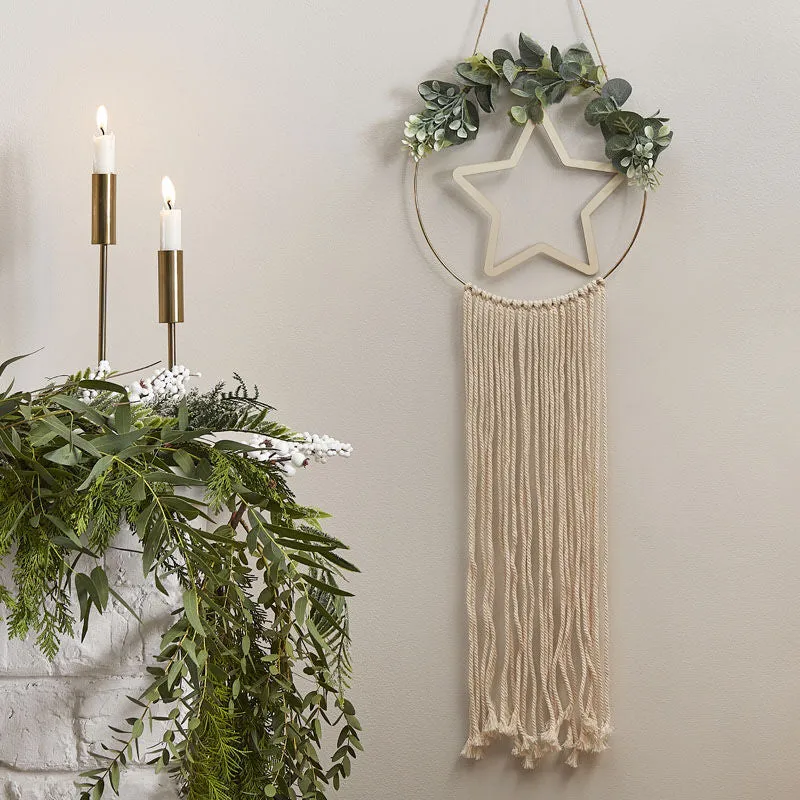 Makramee Wandbehang Deko Weihnachten