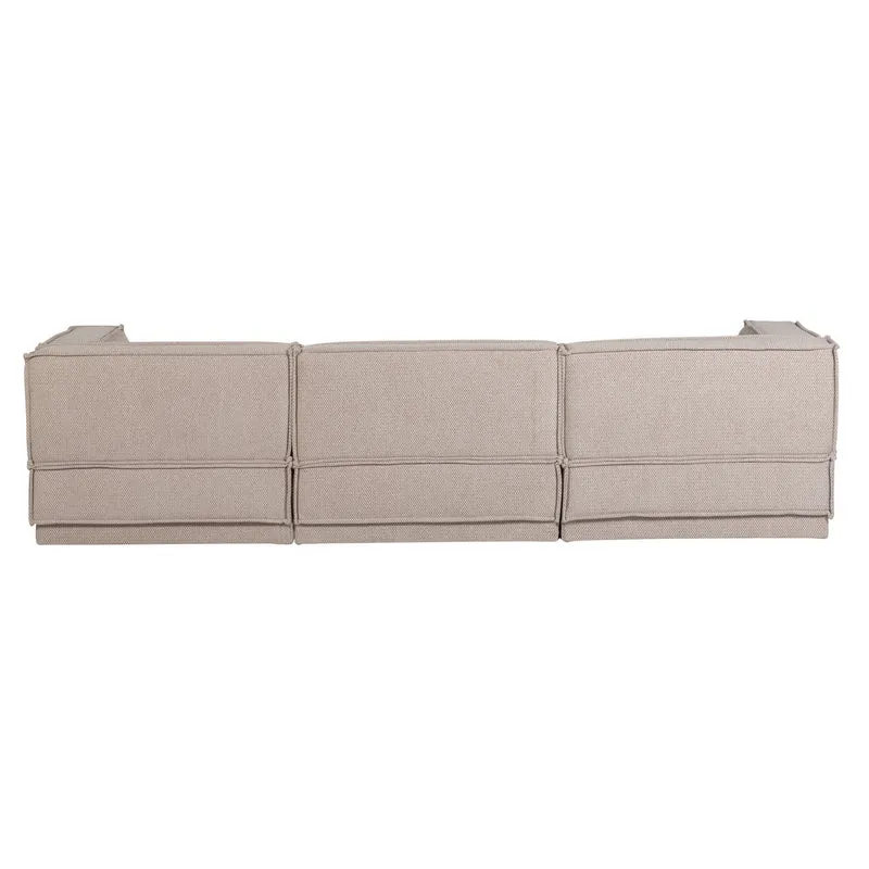 Manu Chaise Lounge Sofa Grob Chenille Natur (links) - WOOOD