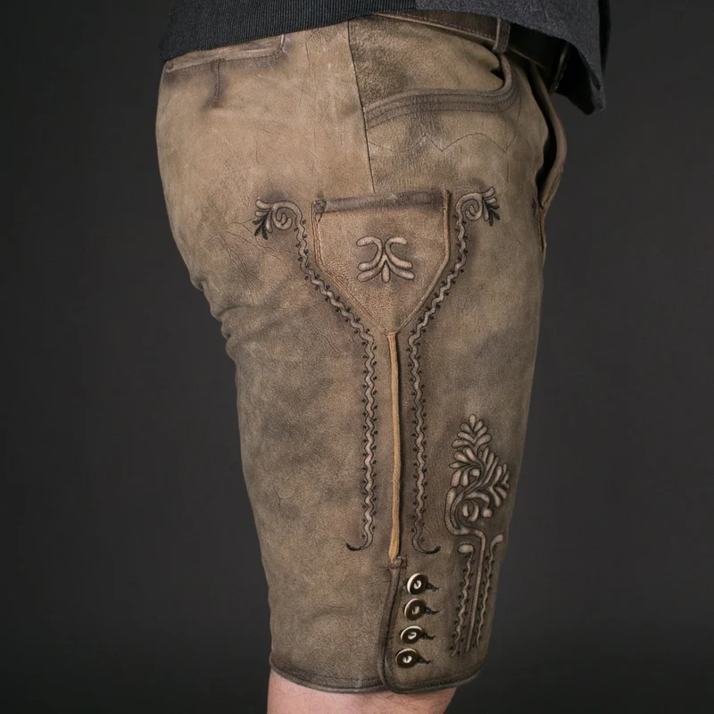 Datschi Trachten Lederhose Engelbert Zement Grau