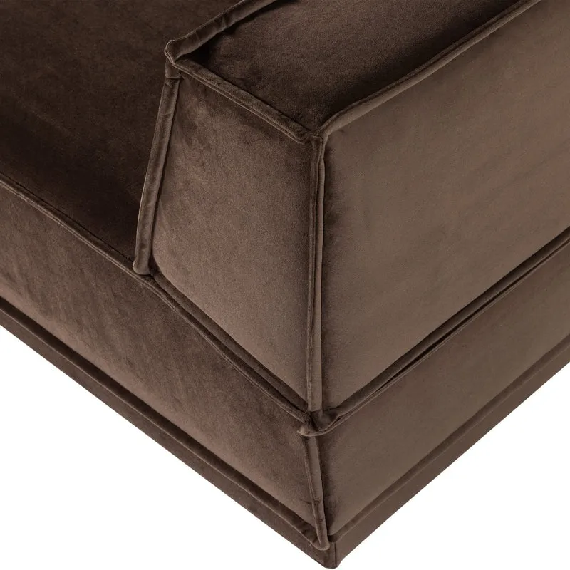 Manu Chaise Lounge Sofa Velvet Braun (links) - WOOOD