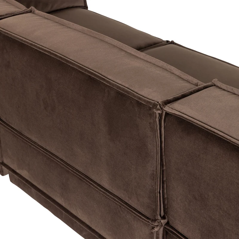 Manu Chaise Lounge Sofa Velvet Braun (links) - WOOOD