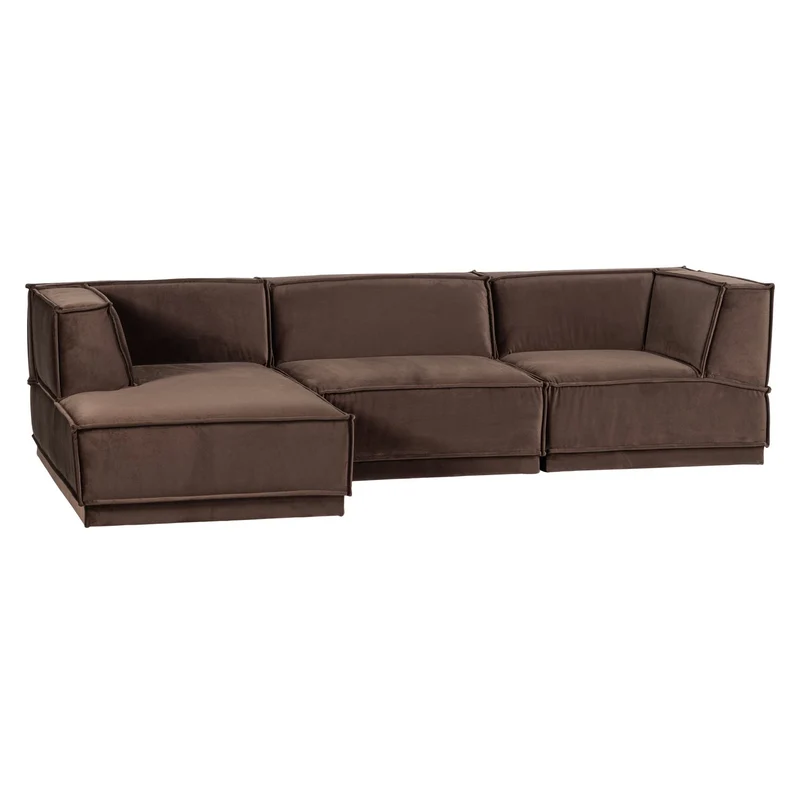 Manu Chaise Lounge Sofa Velvet Braun (links) - WOOOD
