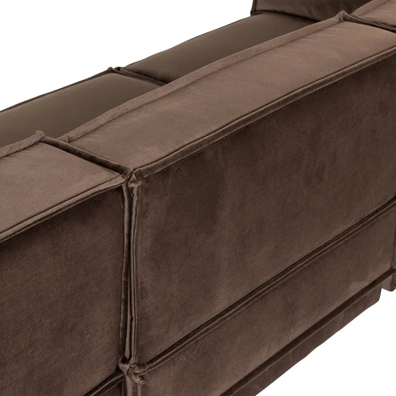 Manu Chaise Lounge Sofa Velvet Braun (rechts) - WOOOD