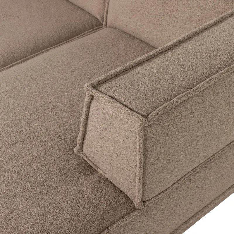 Manu Chaise Lounge Sofa Teddy Taupe (rechts) - WOOOD