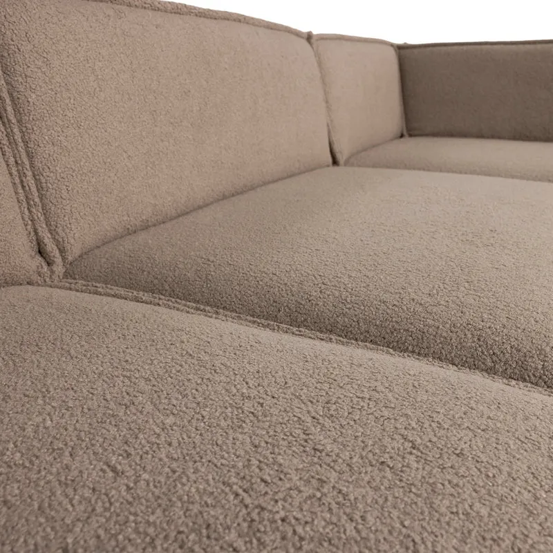 Manu Chaise Lounge Sofa Teddy Taupe (rechts) - WOOOD