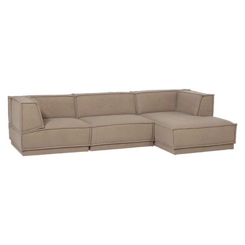 Manu Chaise Lounge Sofa Teddy Taupe (rechts) - WOOOD