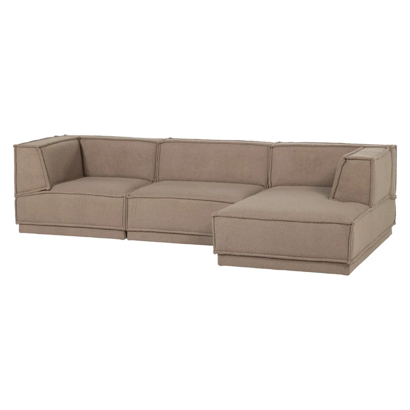 Manu Chaise Lounge Sofa Teddy Taupe (rechts) - WOOOD