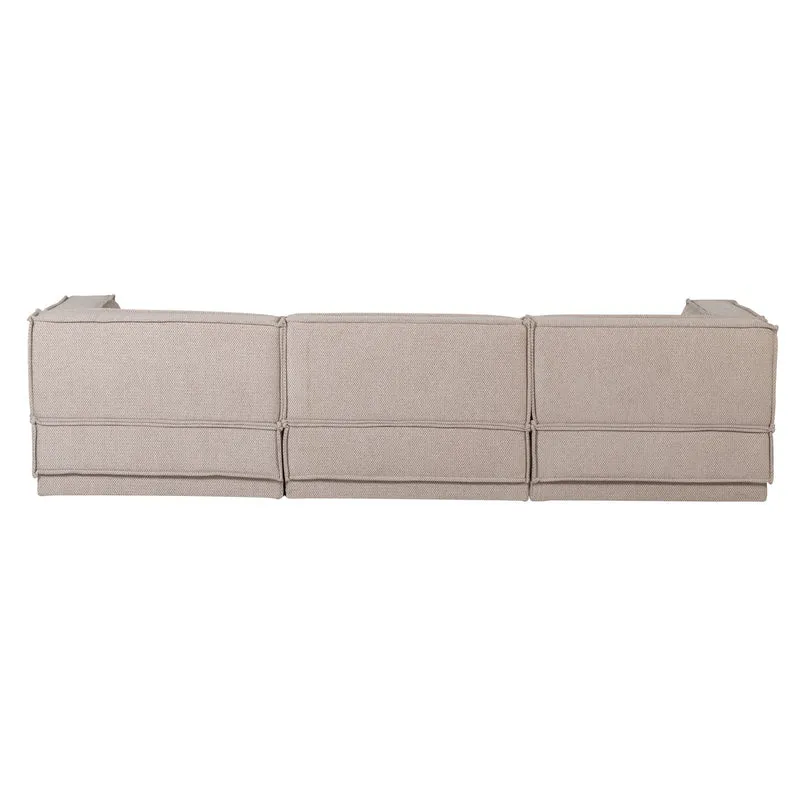 Manu Chaise Lounge Sofa Grob Chenille Natur (rechts) - WOOOD