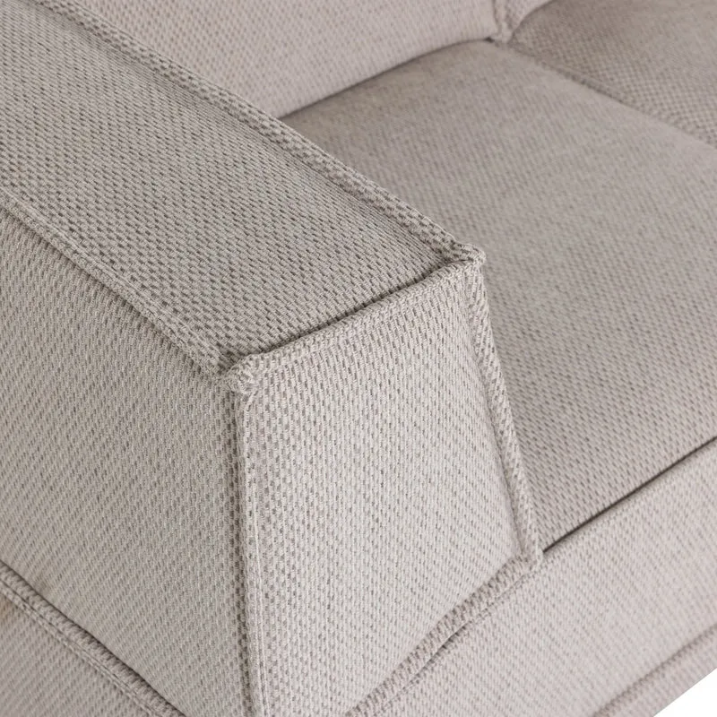 Manu Chaise Lounge Sofa Grob Chenille Natur (rechts) - WOOOD