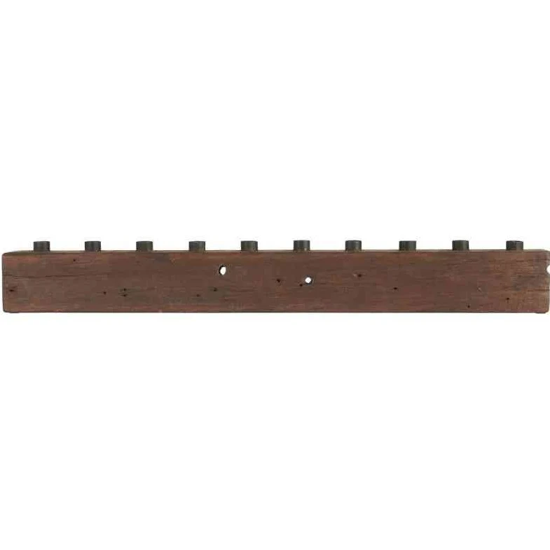 Kerzenhalter UNIKA 78 cm für 10 Standard Stabkerzen Holz | jedes Stück ein Unikat | Ib Laursen
