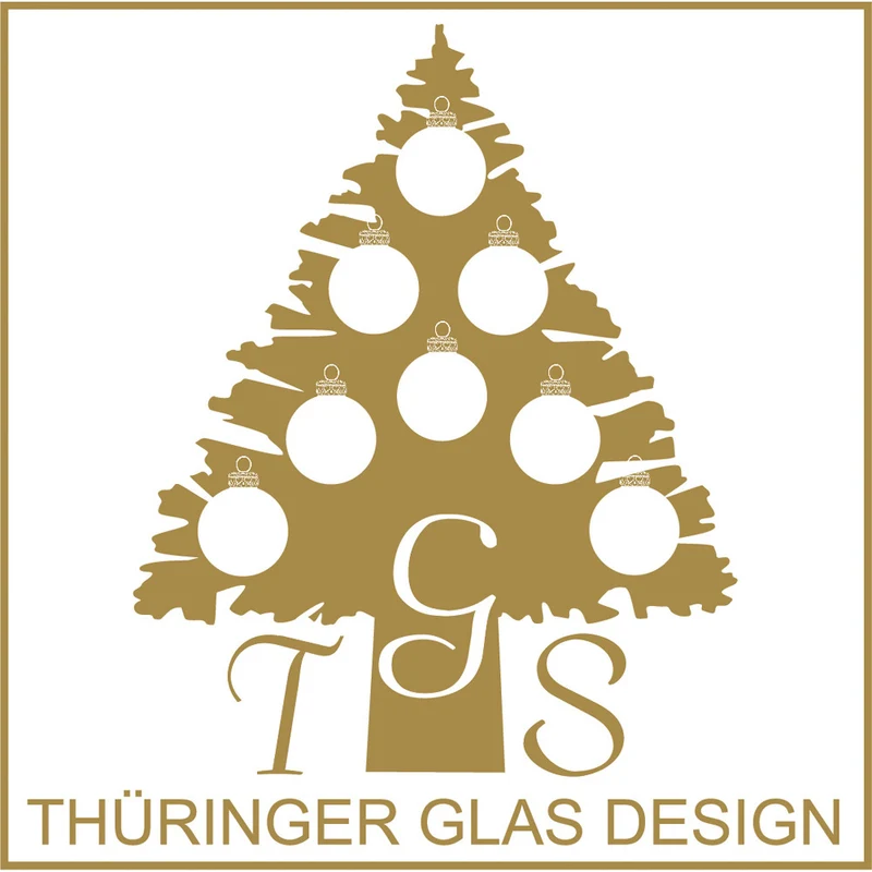 Thüringer Glasdesign Christbaumschmuck Weihnachtsmann 10 cm aus Glas - Rot/Gold | Nikolaus Hängefigu