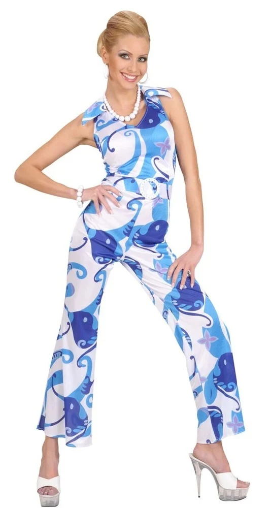 70er Jahre Anzug Dancing Queen für Damen - Blau