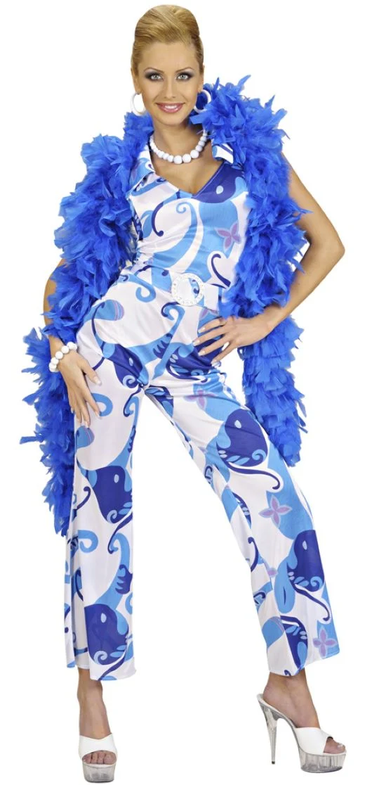 70er Jahre Anzug Dancing Queen für Damen - Blau