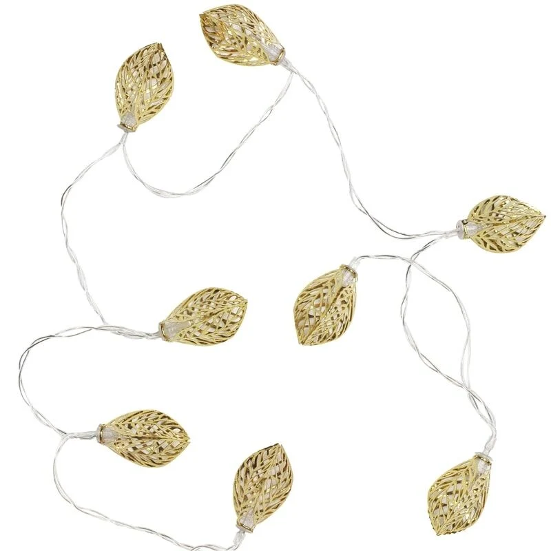 LED Girlande Blätter gold