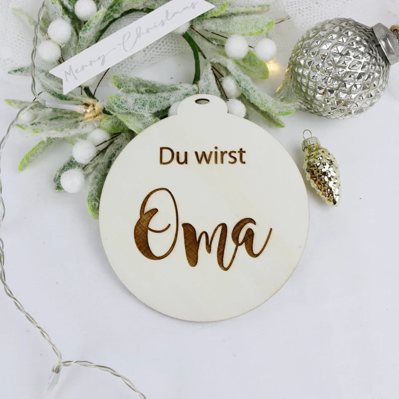 Weihnachtsbaum Anhänger Holz Du wirst Oma