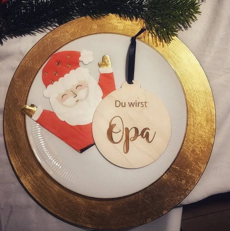 Weihnachtsbaum Anhänger Holz Du wirst Opa