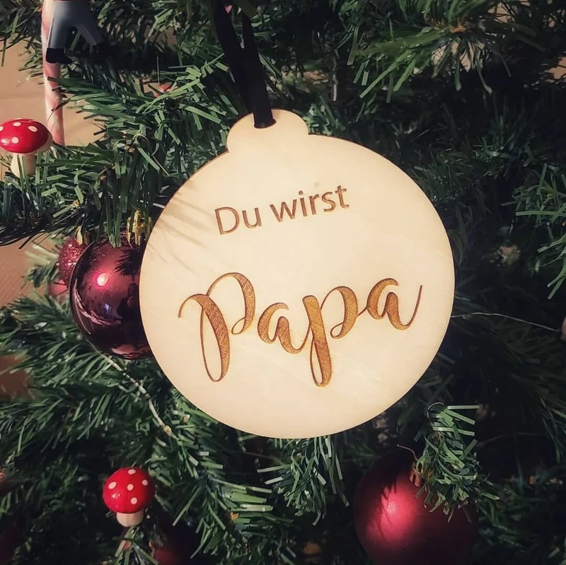 Weihnachtsbaum Anhänger Holz Du wirst Papa