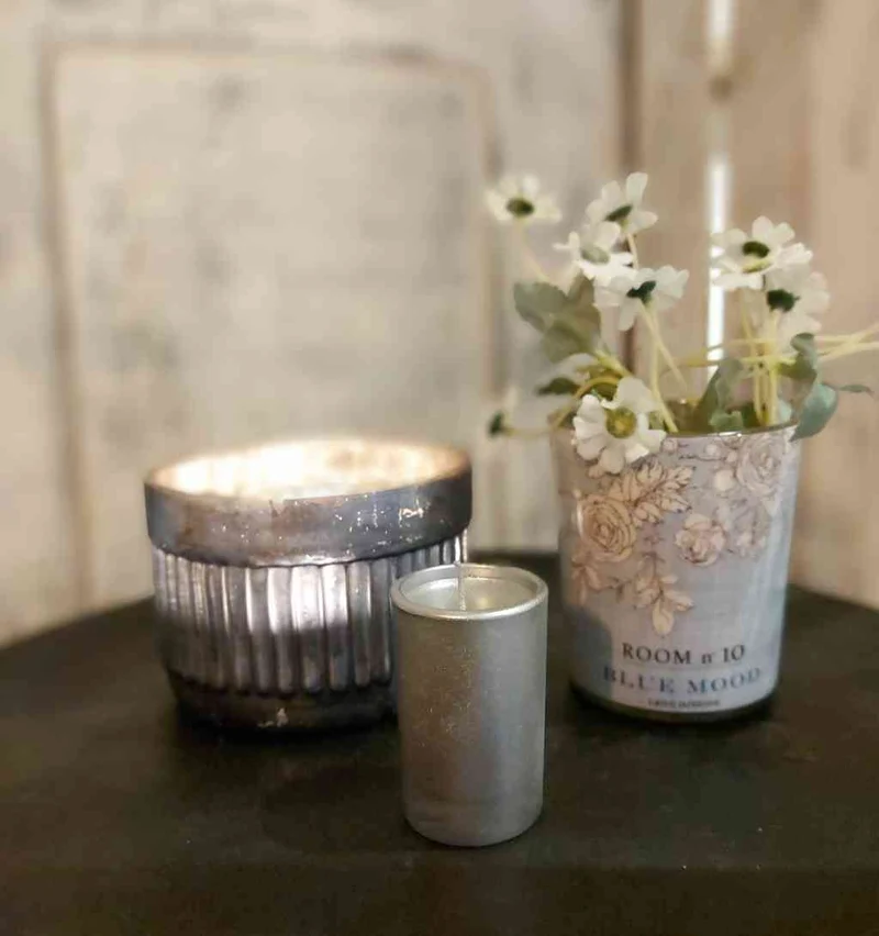 6x Kerzen SILBER im Glas PETITE CANDLES Votive 8H Brenndauer | HOME SOCIETY
