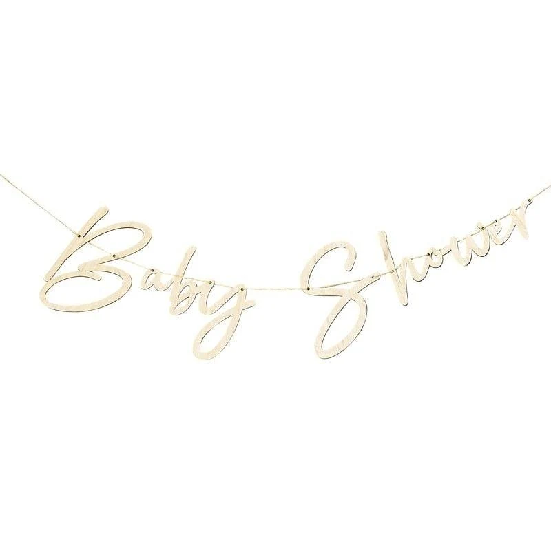 Holz Girlande Baby Shower
