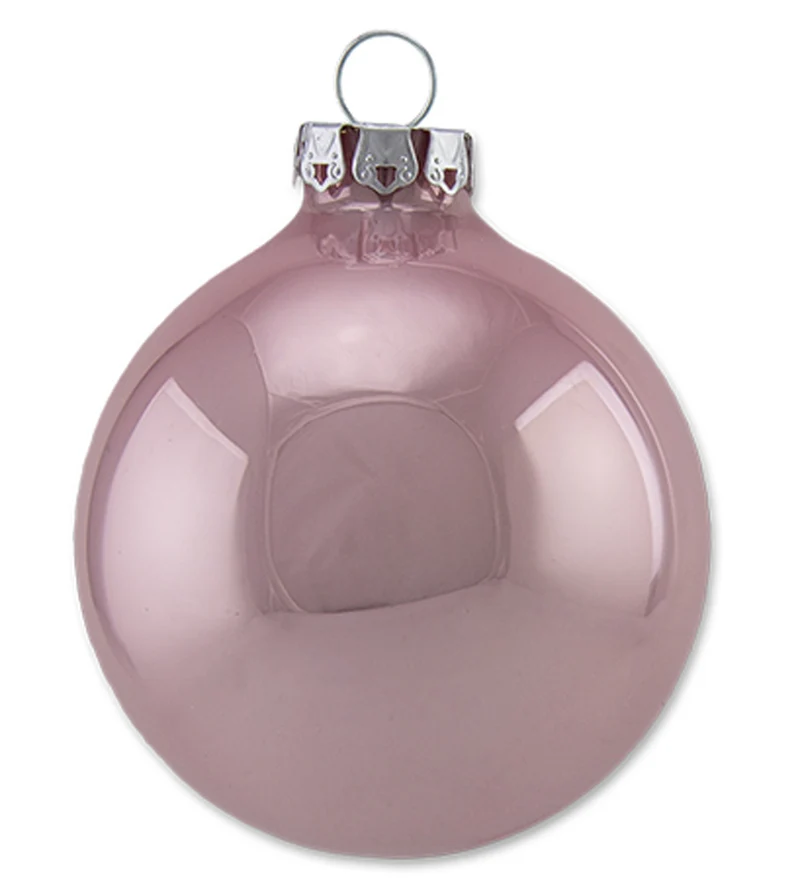 Thüringer Glasdesign Weihnachtskugel-Set 8cm 12-tlg. - Pastell mit Glitzer Dekor lustige Schneemänne
