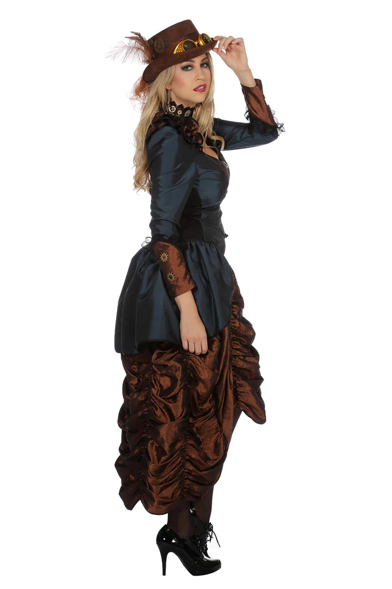 Steampunk "Lady Blue" Kostüm für Damen 320341 | Kleid