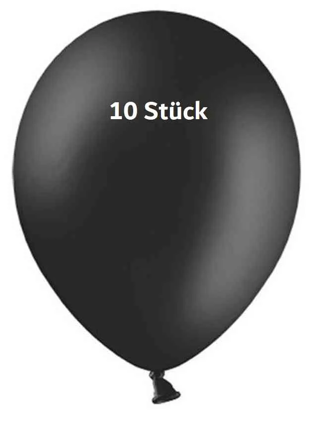 10x Luftballons schwarz | extra strong 27 cm black | Latexballons