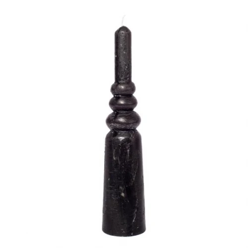 Kerze schwarz NES Dekokerze in Kerzenständerform 24,5 cm HOME SOCIETY