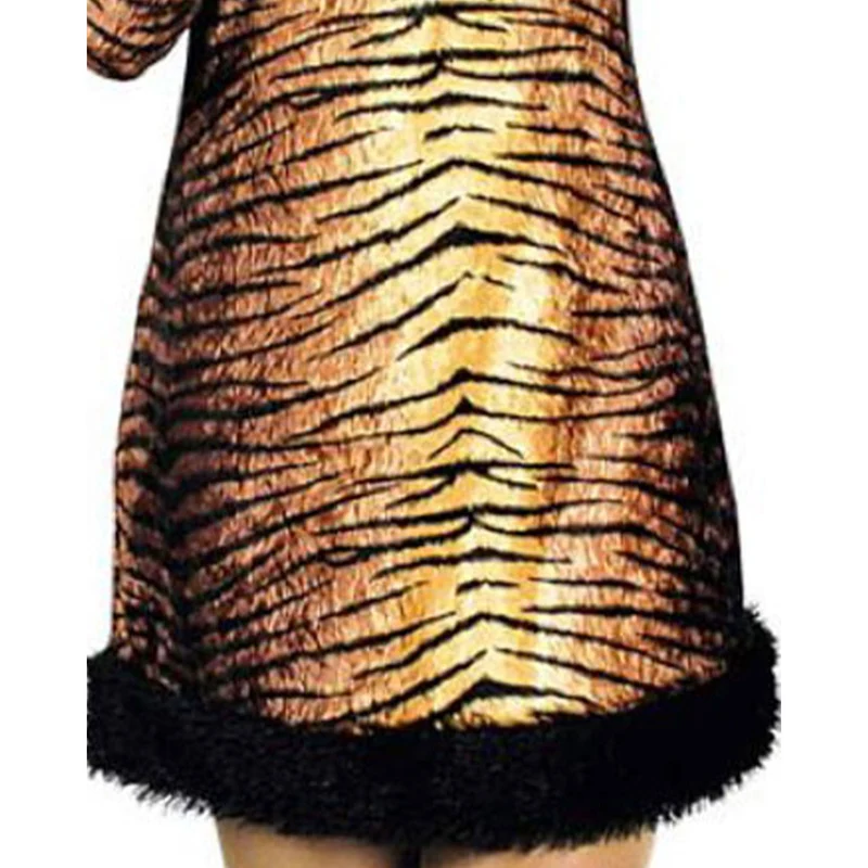 Tiger Tierkostüm für Damen | Kleid mit Stulpen