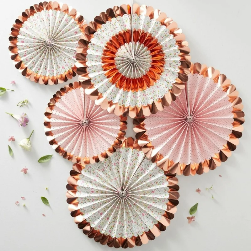 Deko Rosetten Floral - rosegold
