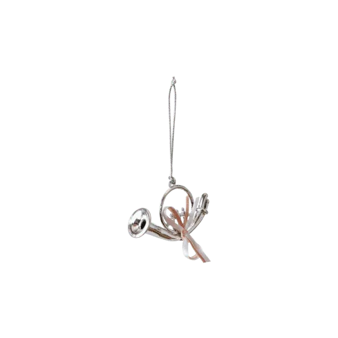 Weihnachtsschmuck HORN 8 cm ☆ Instrument silber Baumschmuck | Affari of Sweden