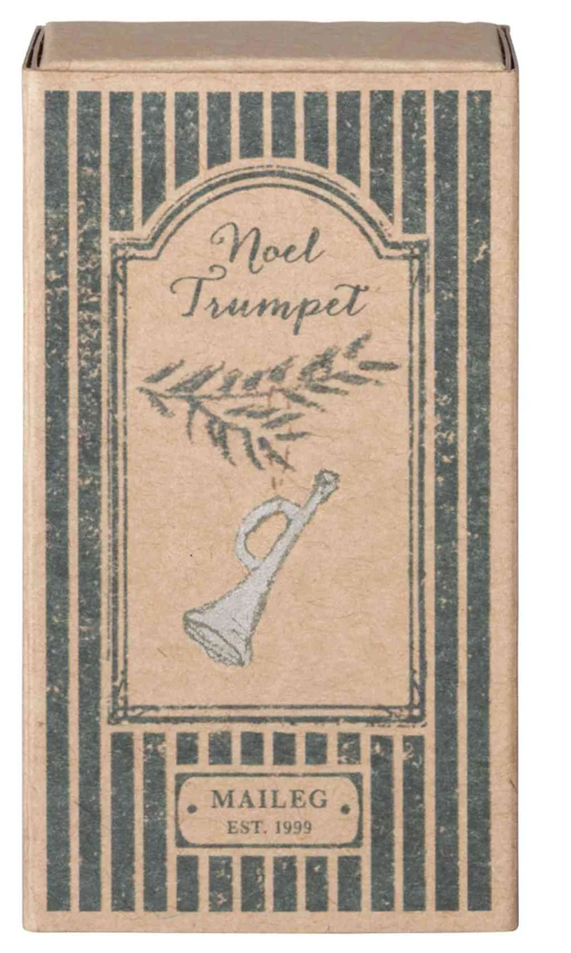 Maileg Trompete Anhänger 7,5x4 cm | silber Baumschmuck Adventsdekoration